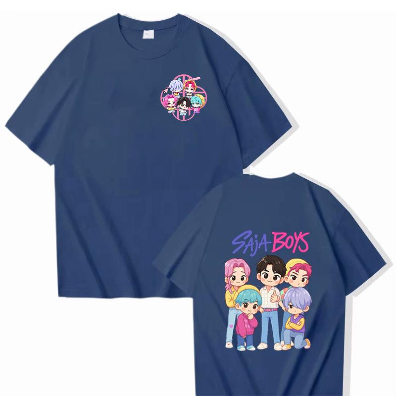 Kpop Demon Hunters Animation T-Shirt Summer Huntrix Saja Boys Street Style T-Shirts Casual Tshirt for Men Short Sleeve Clothing