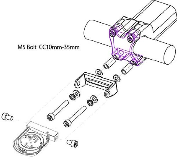 Wahoo Aero Combo Držák s objímkou pro Wahoo New BOLT spodní adaptér [REC MOUNT] (Typ šroubu) (V2) [WAH3-BOLT17+GP] (s GP-K400A)