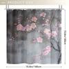 1pc High-Quality Plum Blossom Shower Curtain, Easy-Clean Polyester, Serene Floral Design, Modern Bathroom Decor, Includes Hooks