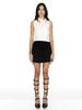 Cecese Crease Balloon Mini Skirt Black