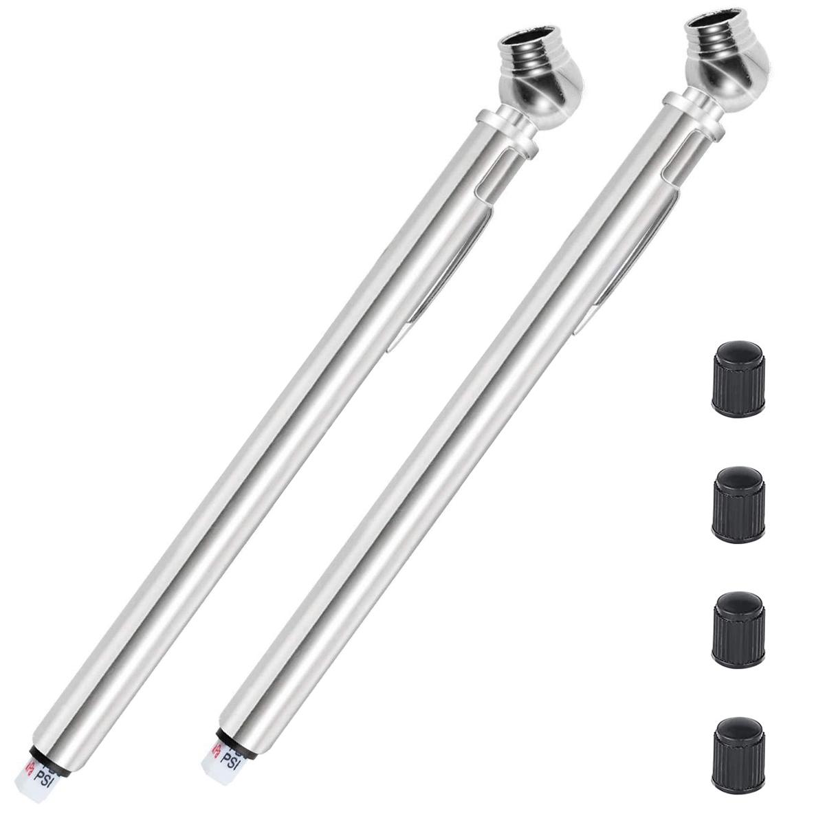 

Pencil Tire Pressure Gauge Portable 2 Zinc Alloy Air Pressure Gauge 5-50PSI 0.5-3.5BAR Not Rusting Pen Tire Gauge for Cars Bikes срібний