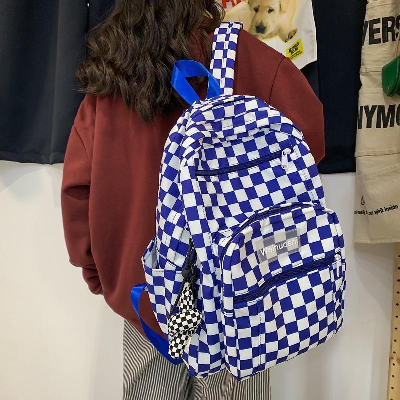 Solid color fashion new college style schoolbag women's large-capacity backpack female college student casual simple canvas