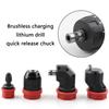 Large Power Cordless Lithium Drill Quick Detaches Chucks with Ergonomic Handle Small ABS Metal Set for Multiple Surfaces