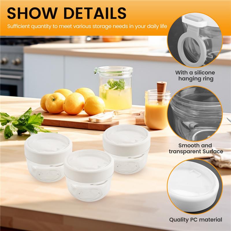 CYCLI-4 Pcs Overnight Oats Container With Lids And Spoons, 20Oz Overnight Oats Jars Airtight Yogurt Container For Milk, Fruit белый