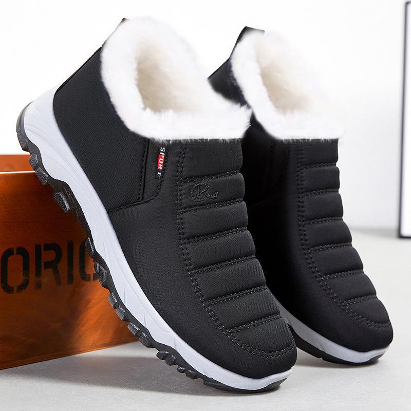 Men's and Women's Large Size Winter Warm Snow Boots Padded Lining Ankle Boots Non-slip Outdoor Shoes Hiking Mountaineering Sports Cotton Shoes