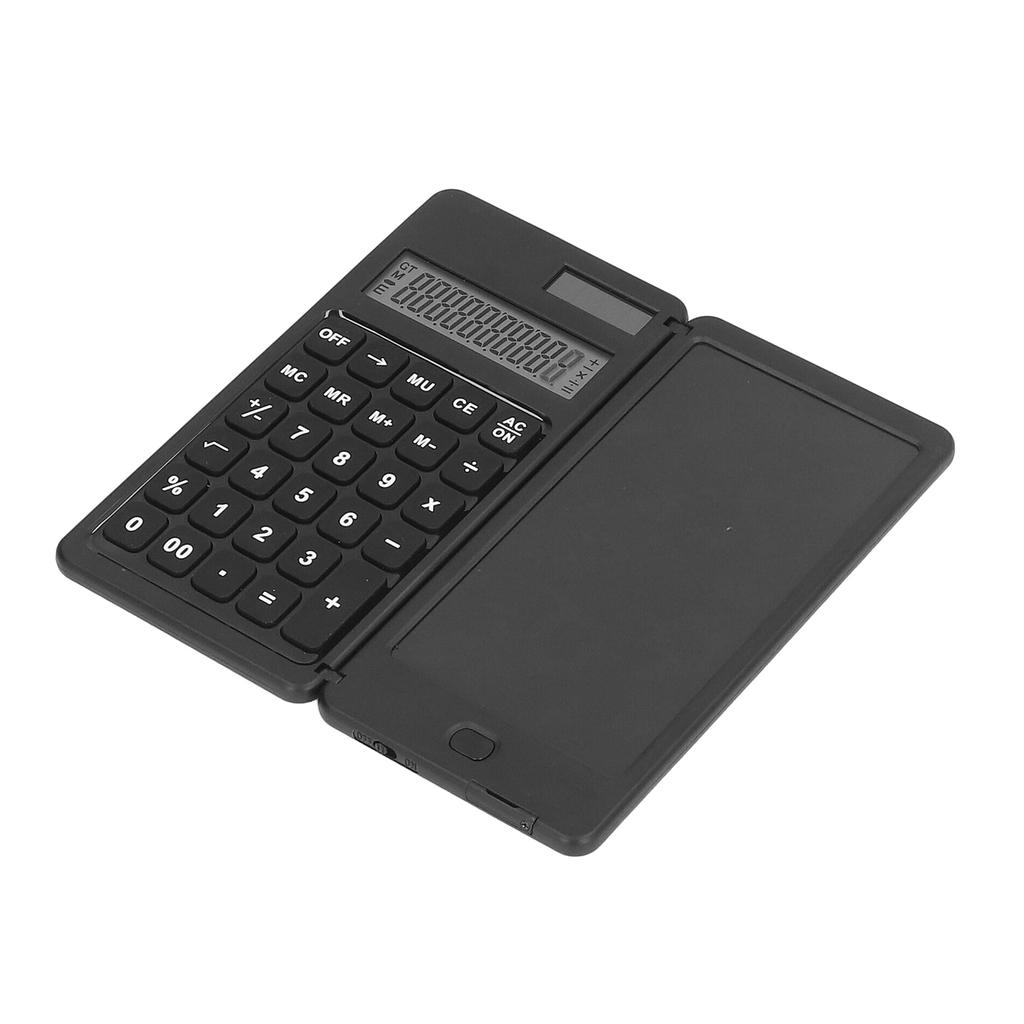 Solar Calculator with LCD Writing Tablet Portable Foldable Desktop Calculator for Office Study Room