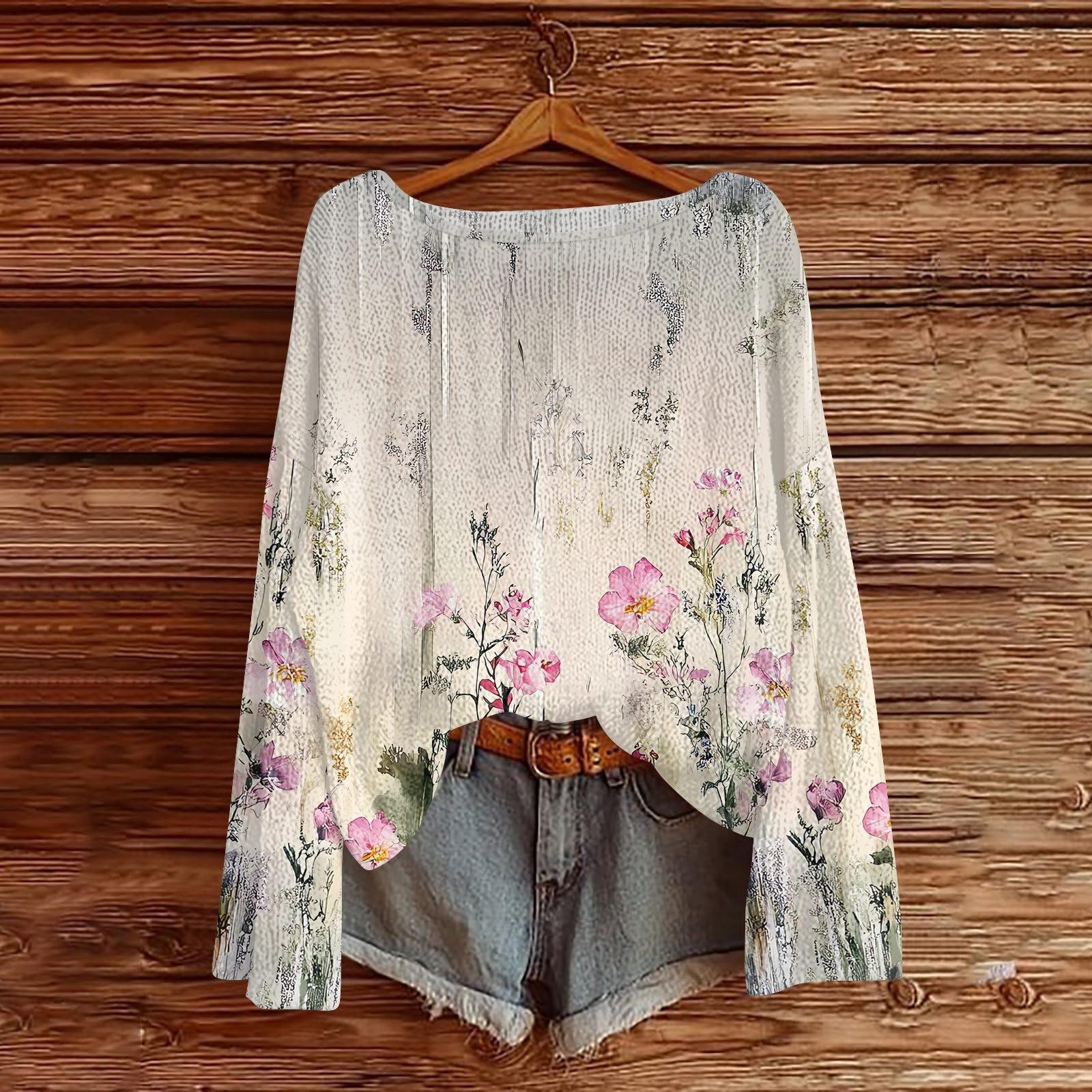 

Свитшоты для женщин Вязаный свитер Милая рубашка Осенний круглый вырез Пуловер Топы S