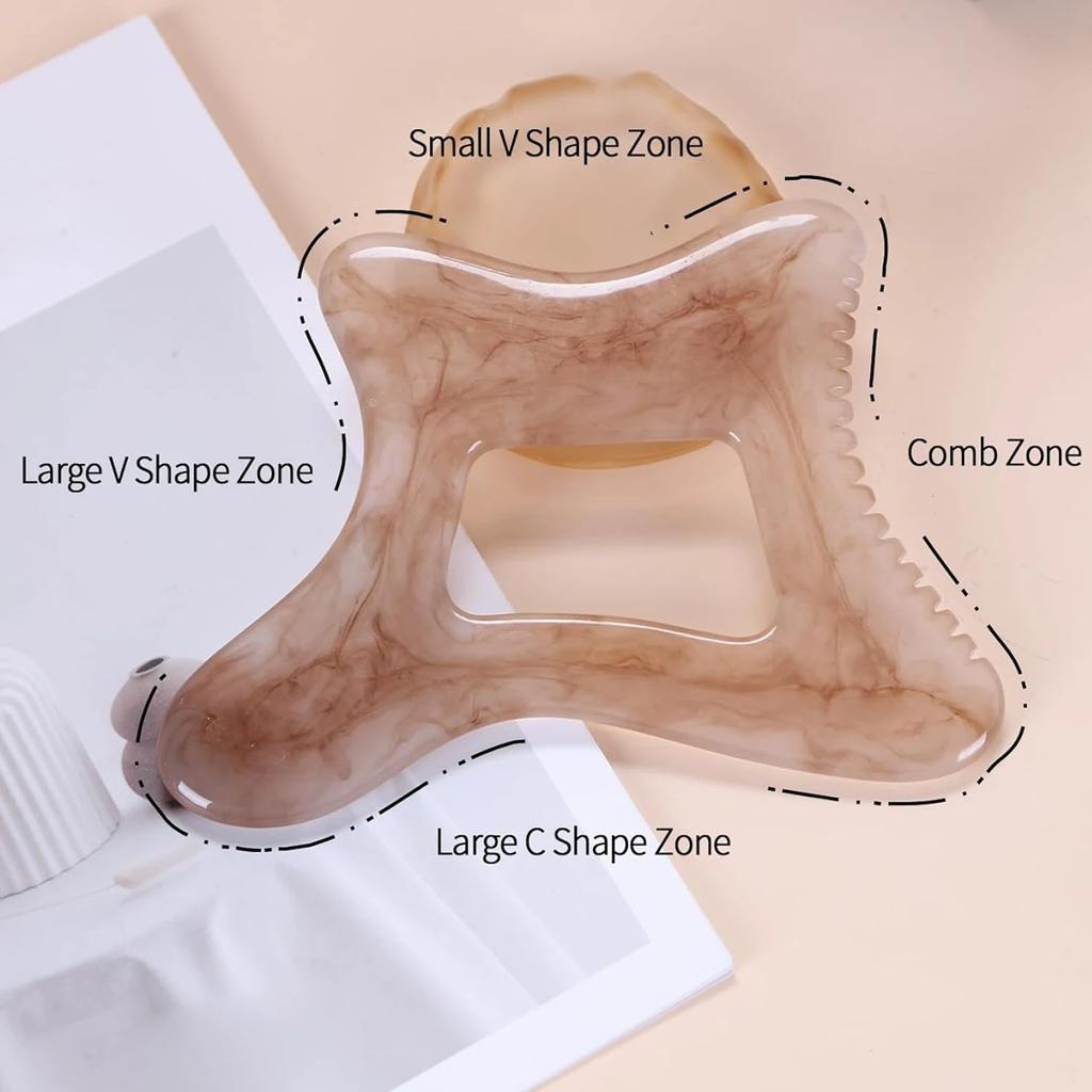 Resin Gua Sha Massage Tool Handheld Body Scraping Board Serrated Edge Massager Back Neck Shoulder Muscle Skin Spa Beauty Tool