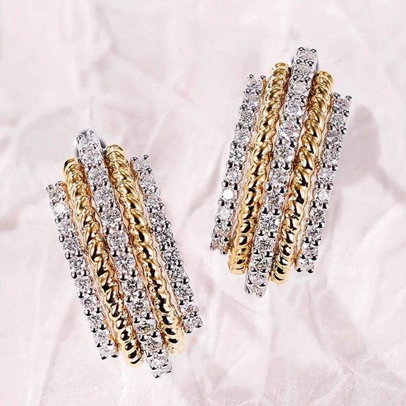 Fashion Copper Alloy Zircon Jewellery Drop Earrings For Women Wedding Party Gifts