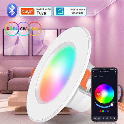 Tuya Bluetooth LED Einbaustrahler 10W 15W Smart Deckenleuchte Dimmbar RGB Fernbedienung Lampe Smart Life Atmosphäre Nachtlicht