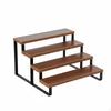 Storage Rack Wood and Metal Construction Stepped Display Stand Space Saving