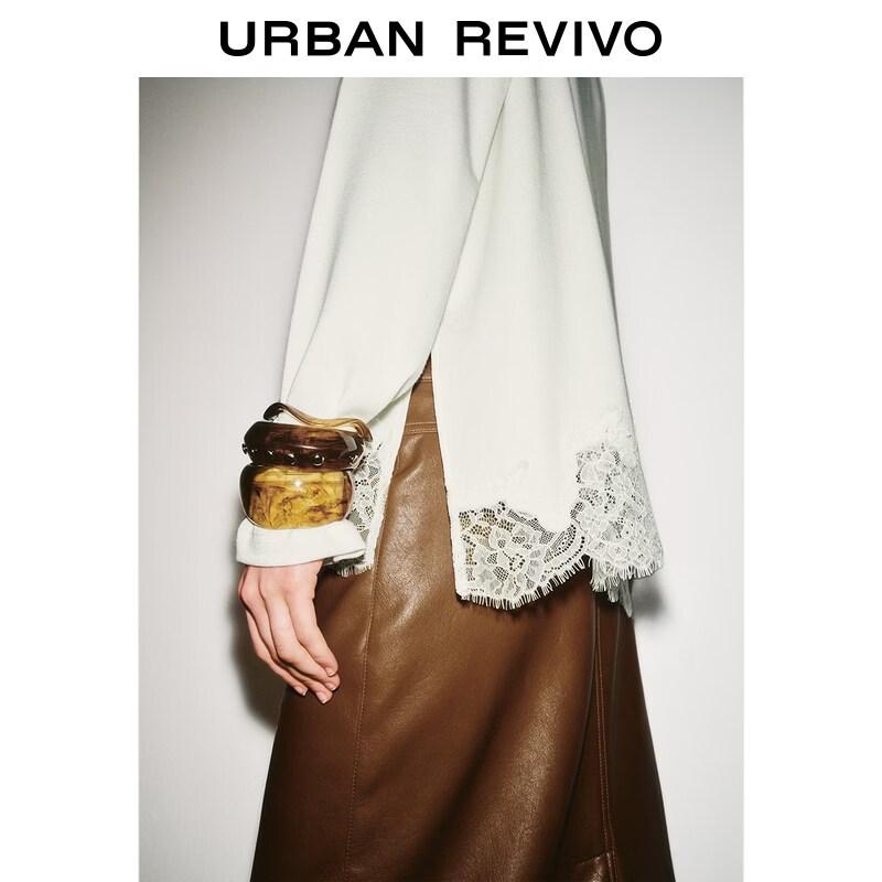 UR 2026 Spring Lace Patchwork Oversized T-shirt