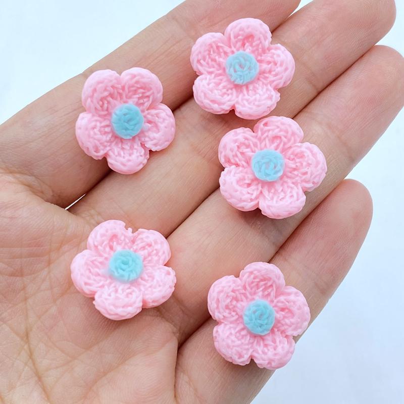 10Pcs New Cute Mini Flowers Flat Back Resin Cabochons Scrapbooking DIY Jewelry Craft Decoration Accessorie