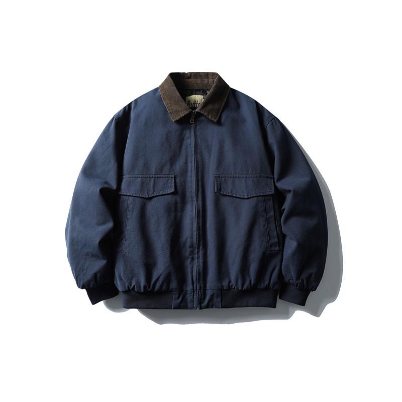 QIYOU Japanese Retro Color Block Detroit Workwear Cotton Jacket - Winter 2025 Collection