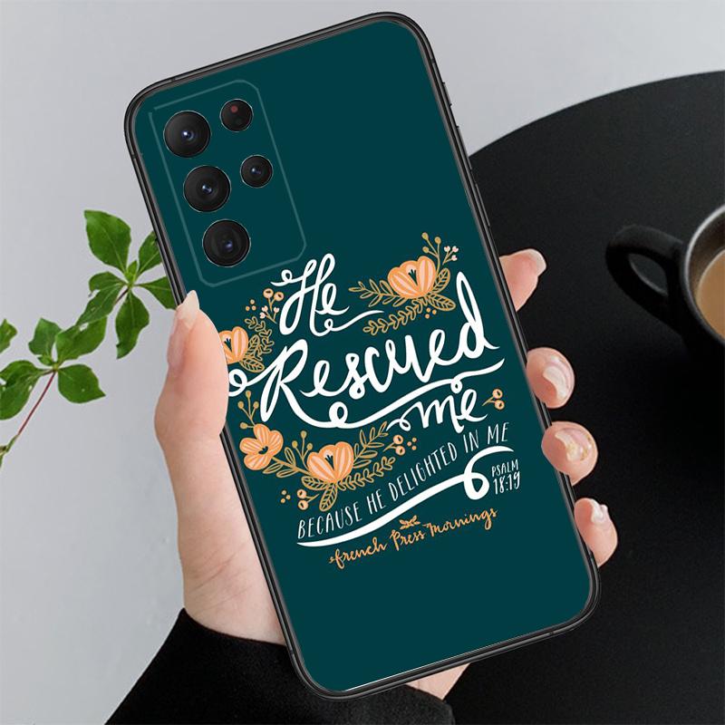 Phone Case for Samsung Galaxy A52S A04S A21S A33 A23 A13 A14 A32 A52 A53 A54 A51 A71 M51 Bible verse Jesus Christian Case