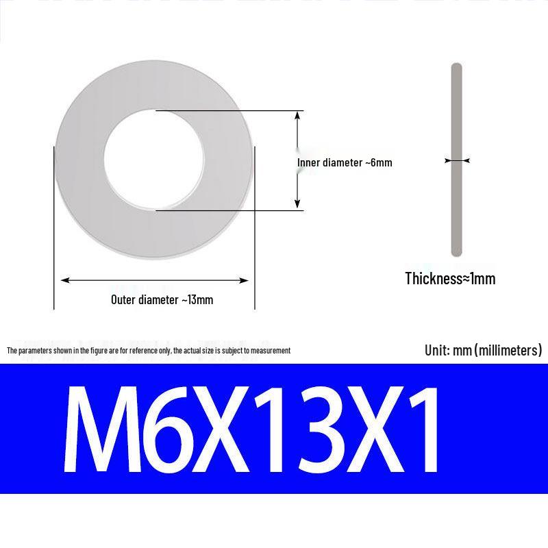 304 Stainless Steel Ultra-Thin Flat Washer, Thickness: 0.1/0.2/0.3/0.4/0.5 Mm, Sizes M1-M8