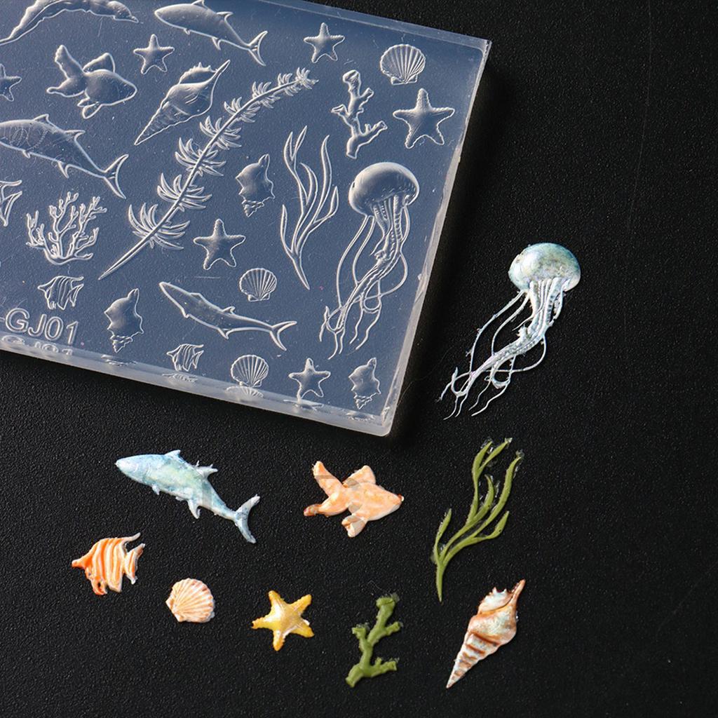 Silicone Nail Decorating Molds Sea Series Small Accessories Crafting Molds Suitable for Beauty Enthusiasts Present
