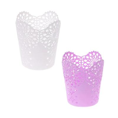 Hollow Flower Simplicity Brush Storage Pen Pencil Pot Holder Container Desk Organizer Gift
