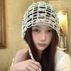 Niche design sense, handmade beaded bag head hat, female fringed hollow pullover hat, travel photo, ethnic style hat