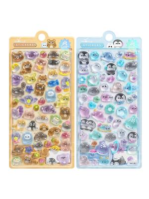 KRGNPLE 2026 Nova Coleção 3D Adesivos Fofos com Exquisite Perfeito para Planner Criativo e Presentes Modelo, Qualidade de Loja, Pacote com 2 Adesivos, Padrões,