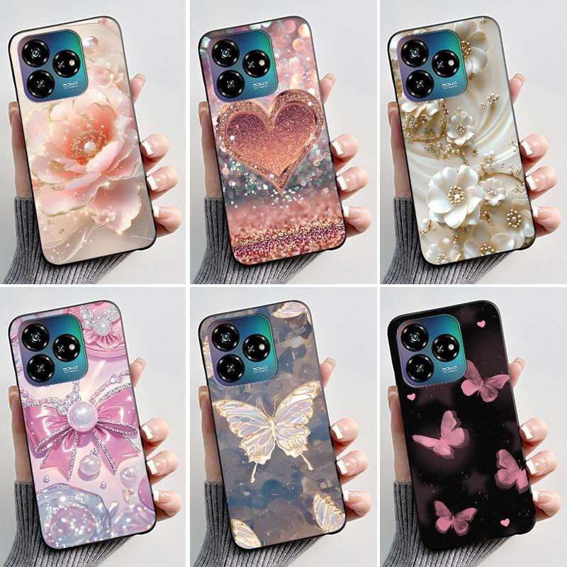 Case For ZTE Blade V60 Design 4G/Blade V60 Vita/Nubia V60 Design/Axon 60 Lite Soft Silicone Black Cover Cute Flower Cartoon Case