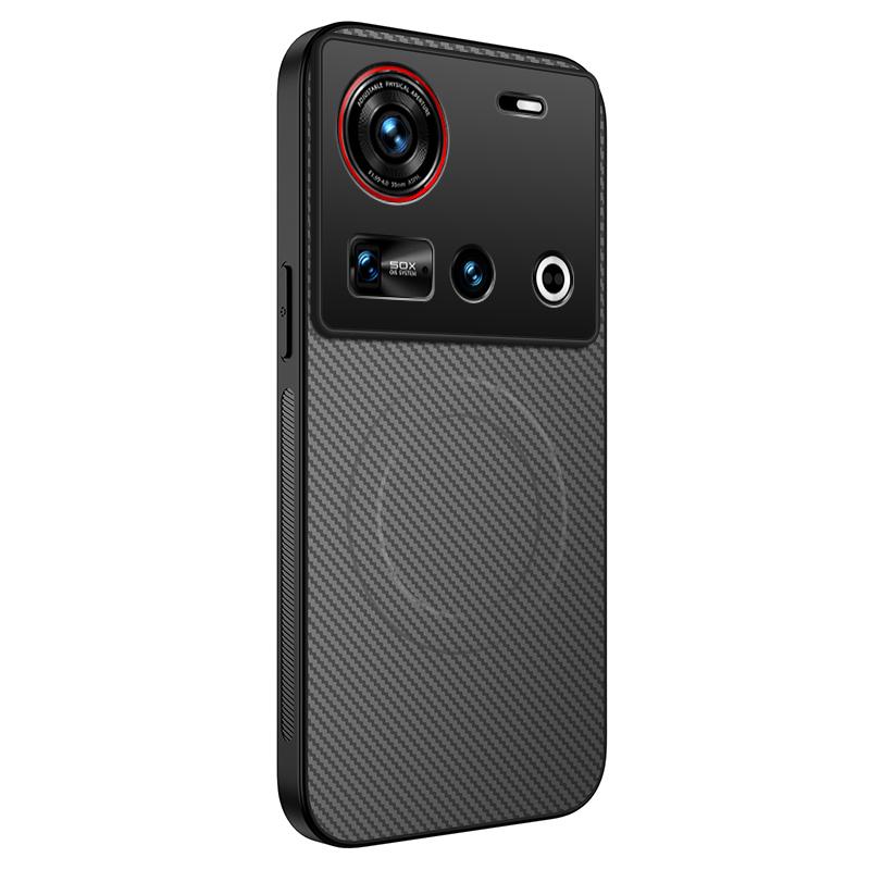 For ZTE Nubia Z70 Ultra Case Magnetic MagSafe Luxury Stripe Silicone Leather Back Cover For Nubia Z70S Ultra 5G Protection Shell