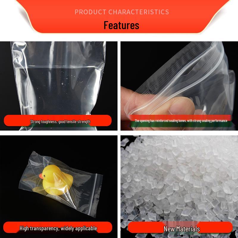 PE Resealable Transparent Zipper Bag for Clothing Storage and Packaging