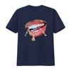 Glossy Jewelry Mouth Print T Shirt Streetwear Y2K Cotton Fashion Breathable Graphic Fashion Unisexs and Women 2026 Summer T Shirt