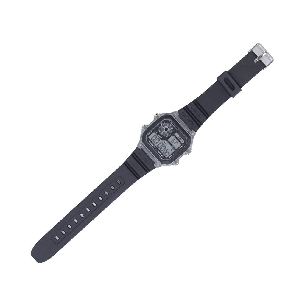 Electronic Sports Watch 12 24 Hours Waterproof Digital Wrist Watch with Luminous Alarm Timing Function Transparent