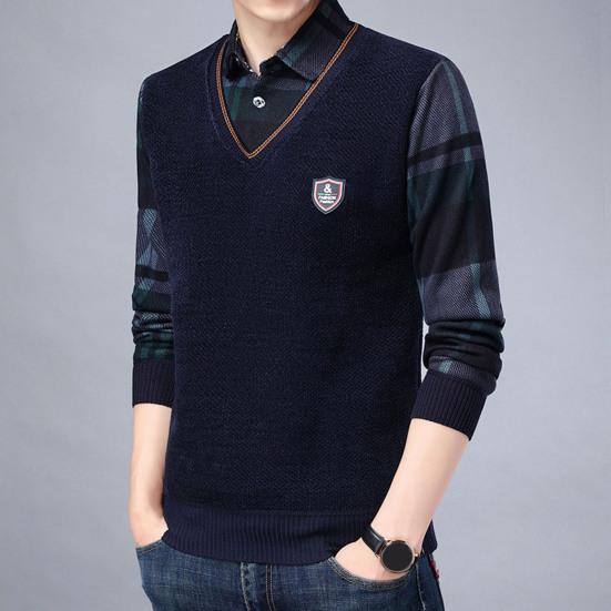 Buy Men Sweater Fake Two-piece Turn 