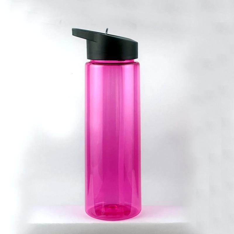 750ml Outdoor Sports Water Bottle with Handle, Plastic Straw Cup, PS Space Design, In Stock