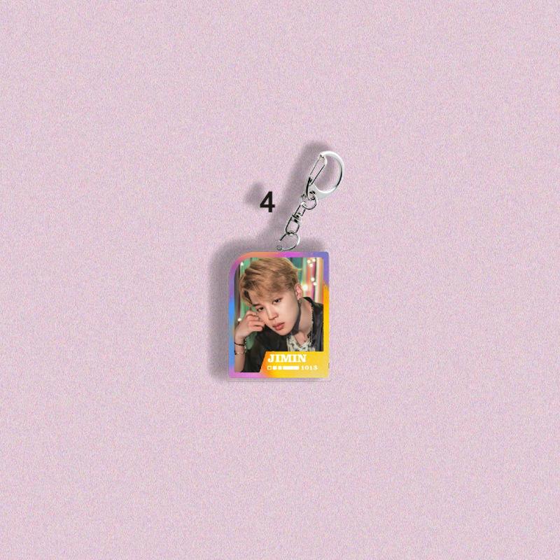 BTS K-pop Keychain, Gradient Photocard Style Keyring, Kpop Idol ID Photo Style Bag Pendant, Member Photo Bag Charm for ARMY Fans