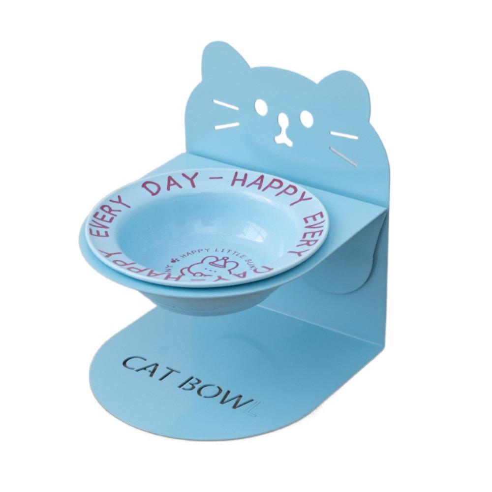 Антирвотная приподнятая миска для кошек, наклонная миска для кошек на высоких ножках, керамическая миска для кошек, для влажного и сухого корма Blue Set C