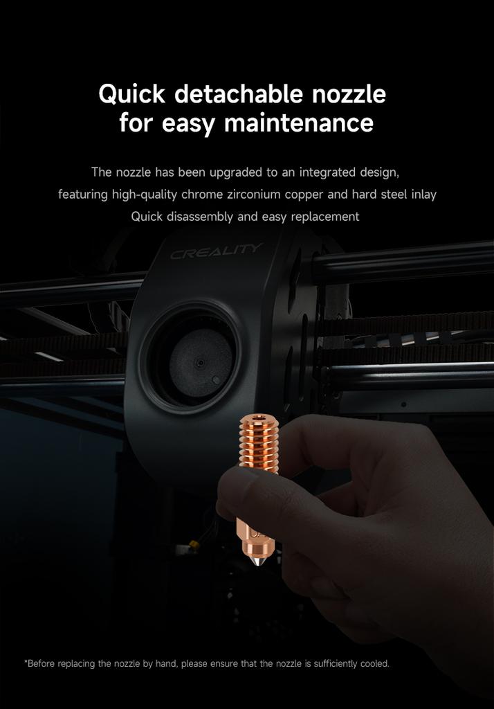Trysky Pro Creality Ender 3 V3 KE K1/K1 MAX Mosazí Pokovená Tvrzená Ocel 0.2/0.4/0.6/0.8/1.0mm Vysokoprůtokové Trysky