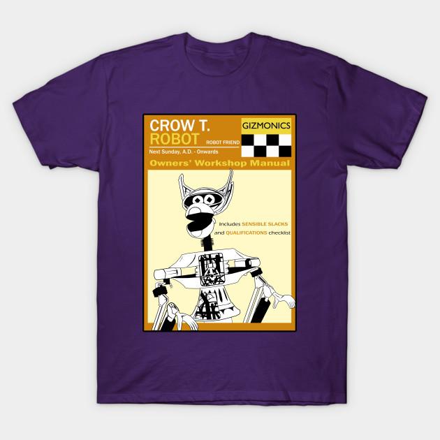 Men Black Print T-shirt Crow T. Robot Workshop Manual No-Cut Transfer Paper Print Cotton Tshirt M фиолетовый