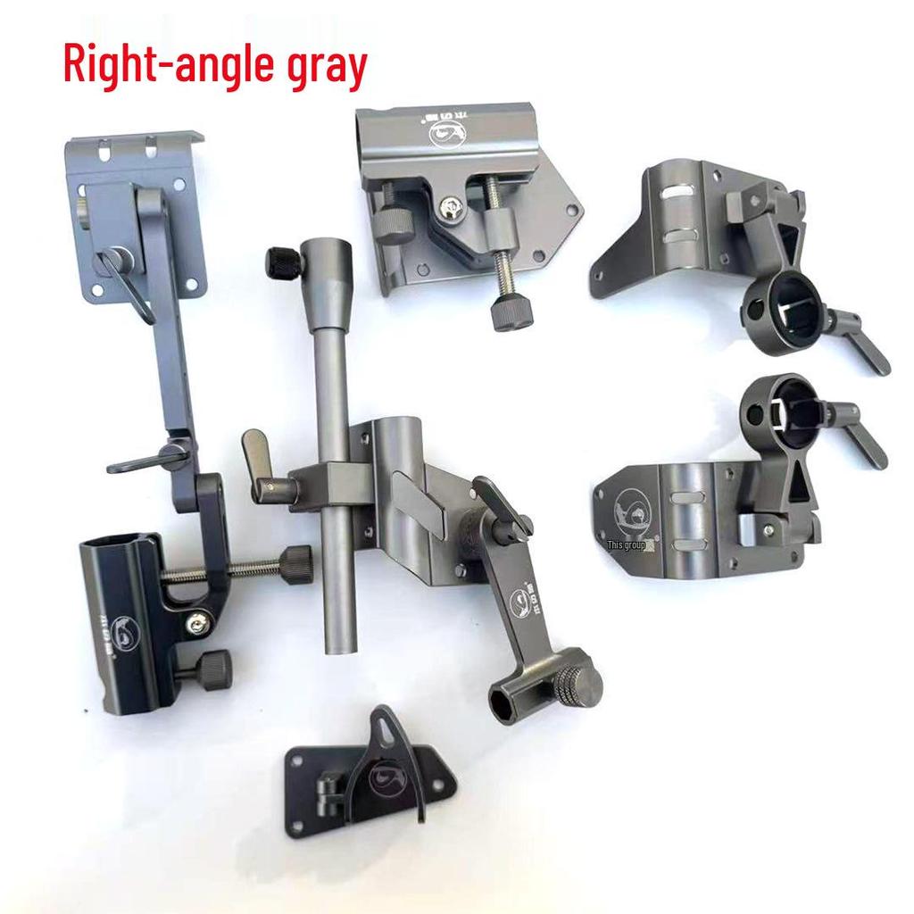 Aluminum Fishing Box Accessory Set: Rod, Net, Bait Tray, Umbrella Holders - 6 Piece