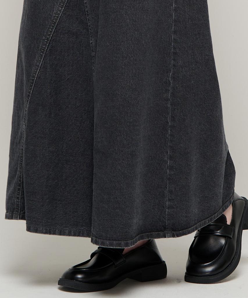 Road Road Maxi Denim Lange Rok (Zwart)
