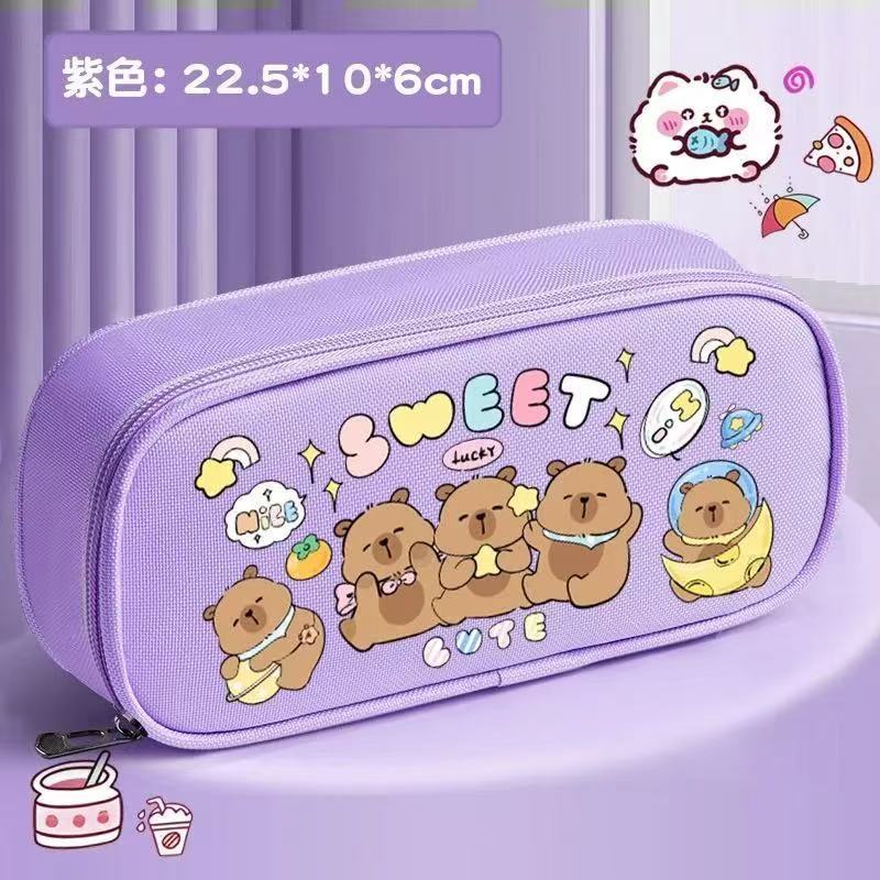 Capybara Pencil Case: Cute, Large-Capacity Children's Stationery Case—Multifunctional Cartoon Pencil Case for Students