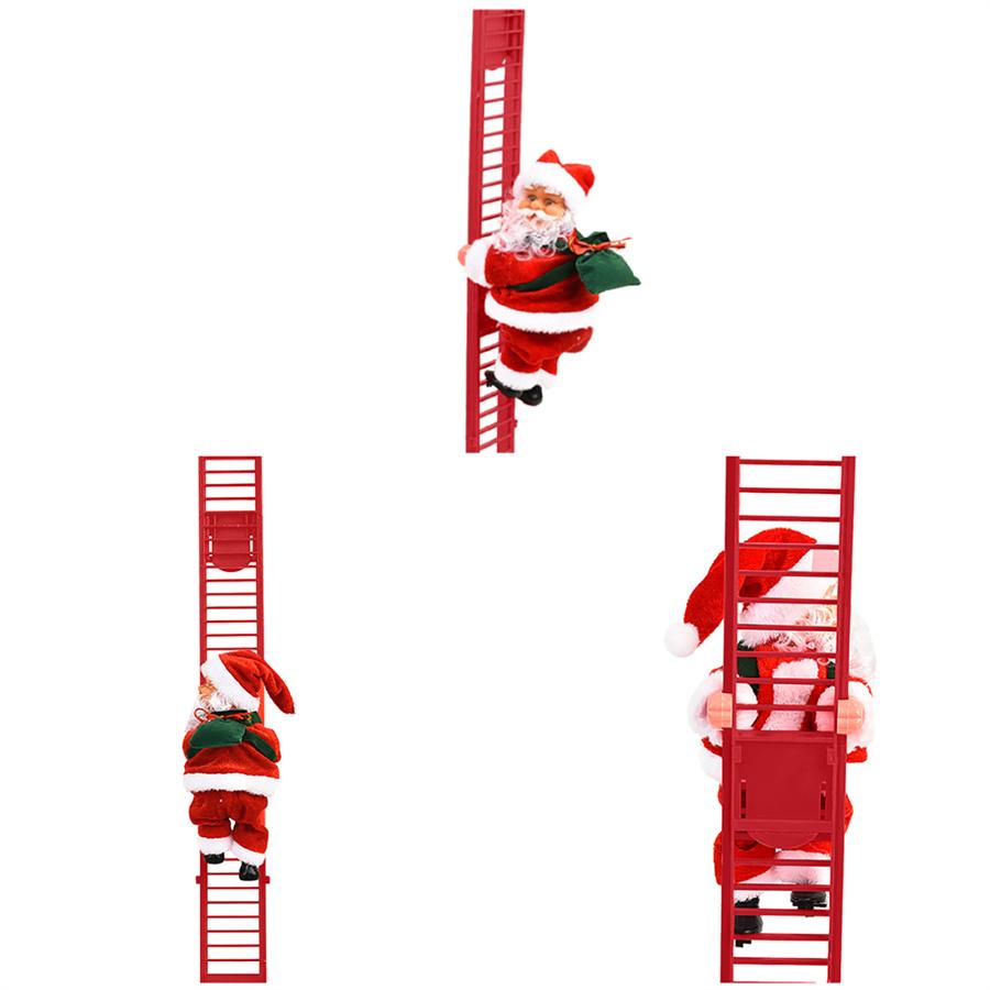 2021 NEW Electric Climbing Ladder Santa Claus Doll Party Musical Christmas Decor