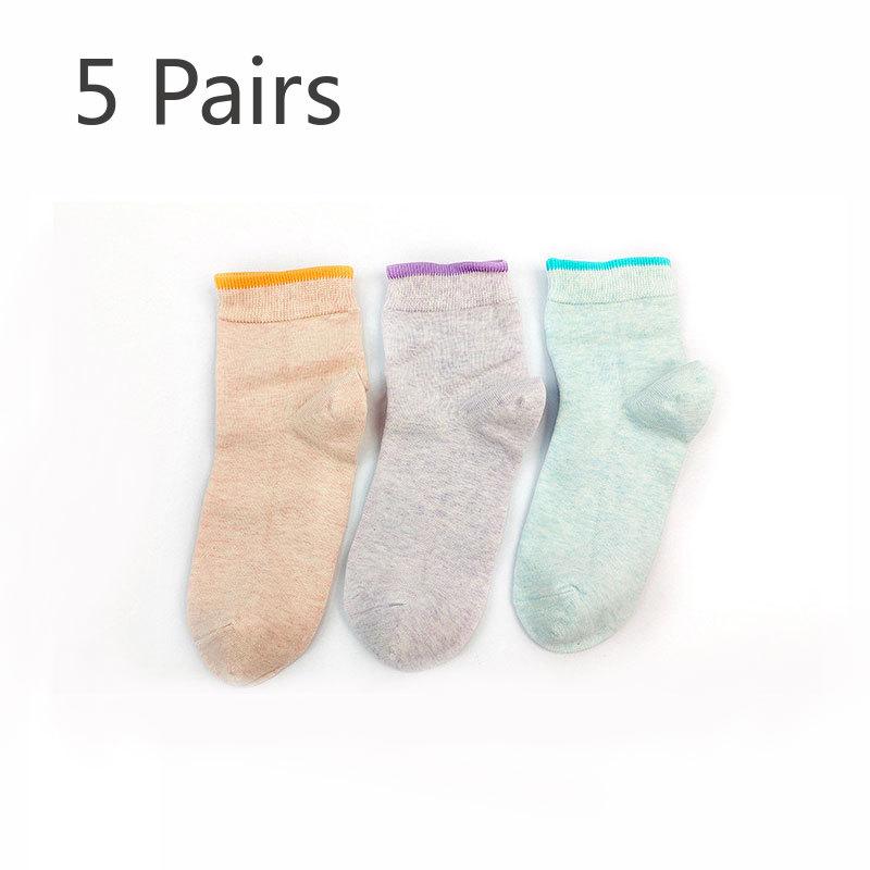 

5 пар женских весенне-летних антибактериальных дышащих и впитывающих пот носков средней длины 5 Pairs оранжевый