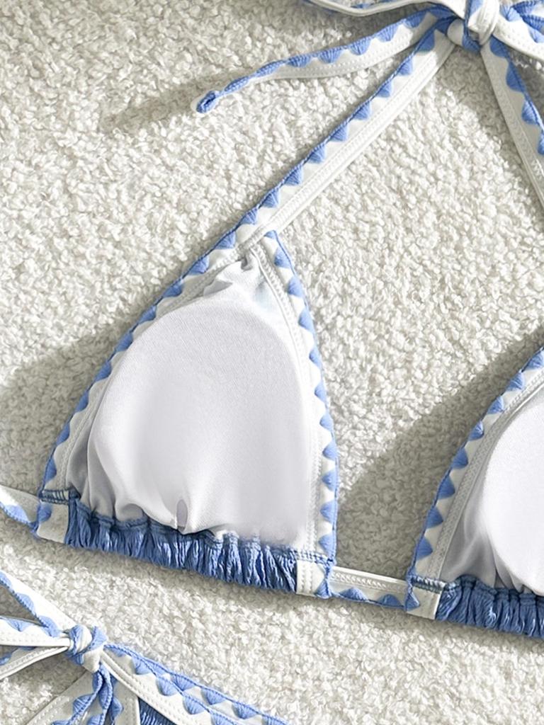 Women's Multicolor Solid Color Swimsuit - Sexy Ins Style Bikini for the Beach