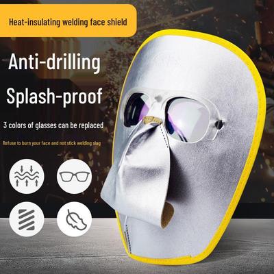 New Cowhide Welding Mask with Protective Argon Arc Welding Glasses