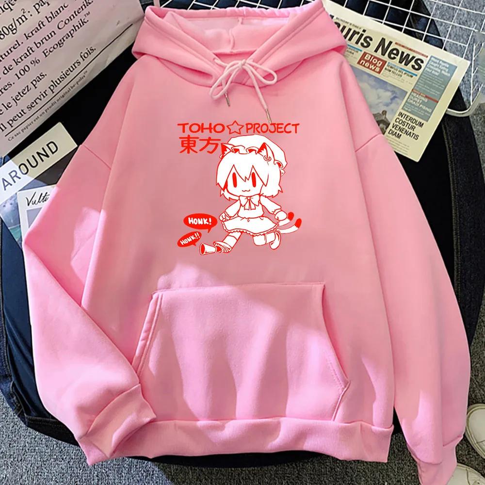 Japanischer Anime Touhou Project Shrine Maiden Süße Hoodies Kawaii Manga Sweatshirt Männer/Frauen Kleidung Fleece High Street Streetwear