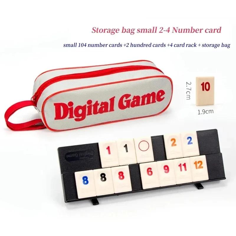 Cube Game Set With Portable Case, Rummy Tiles Travel Set For Family Classic Board Games-Rummy Cube Game With 4 Racks, 106 Rummy