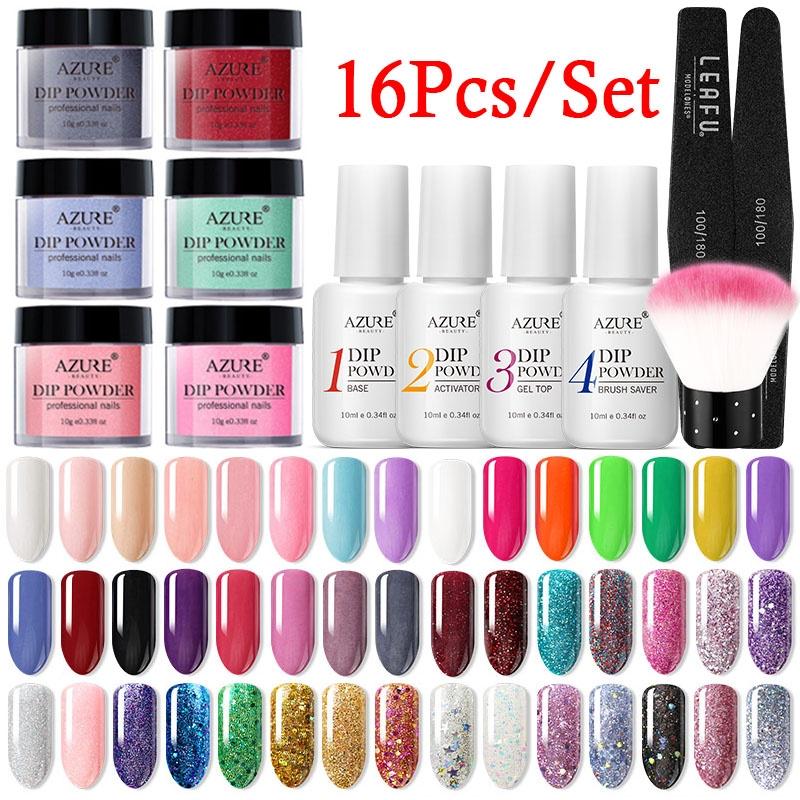 Buy 16 PCS Full Nail Art Kit Dipping Powder Kit Nail Art Dipping Powder Set Gel Dip System
