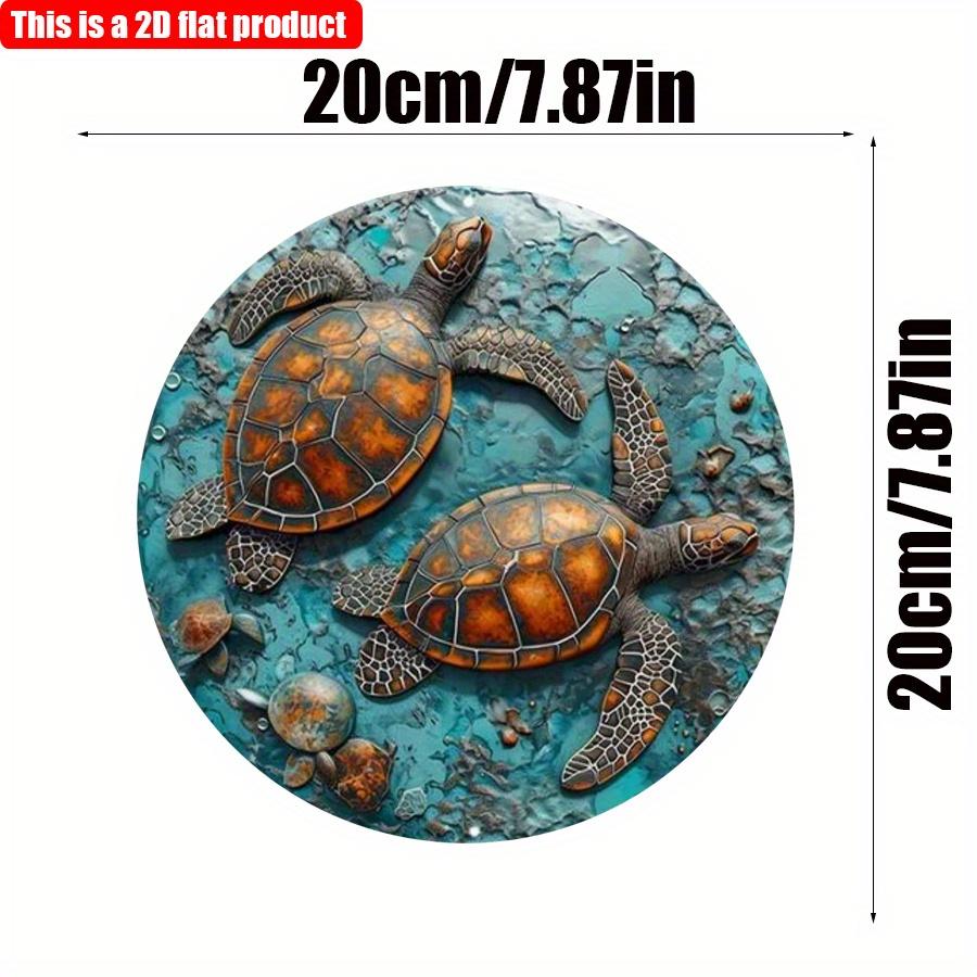 

2D плоский 20*20 см 1 шт. узор морской черепахи океанская тема круглая подвесная табличка, красивая декоративная тарелка в стиле океана, подходит для комнаты и бара, вечеринки, ванной комнаты 20*20cm
