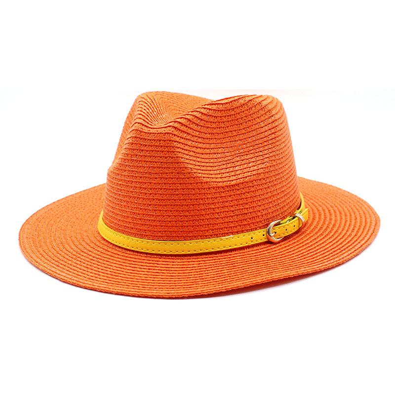 Verde Erba Moda Casual Versatile Cappello a Cilindro a Bordo Largo Bordo Piatto Viaggio Spiaggia Protezione Solare Cappello Panama da Sole
