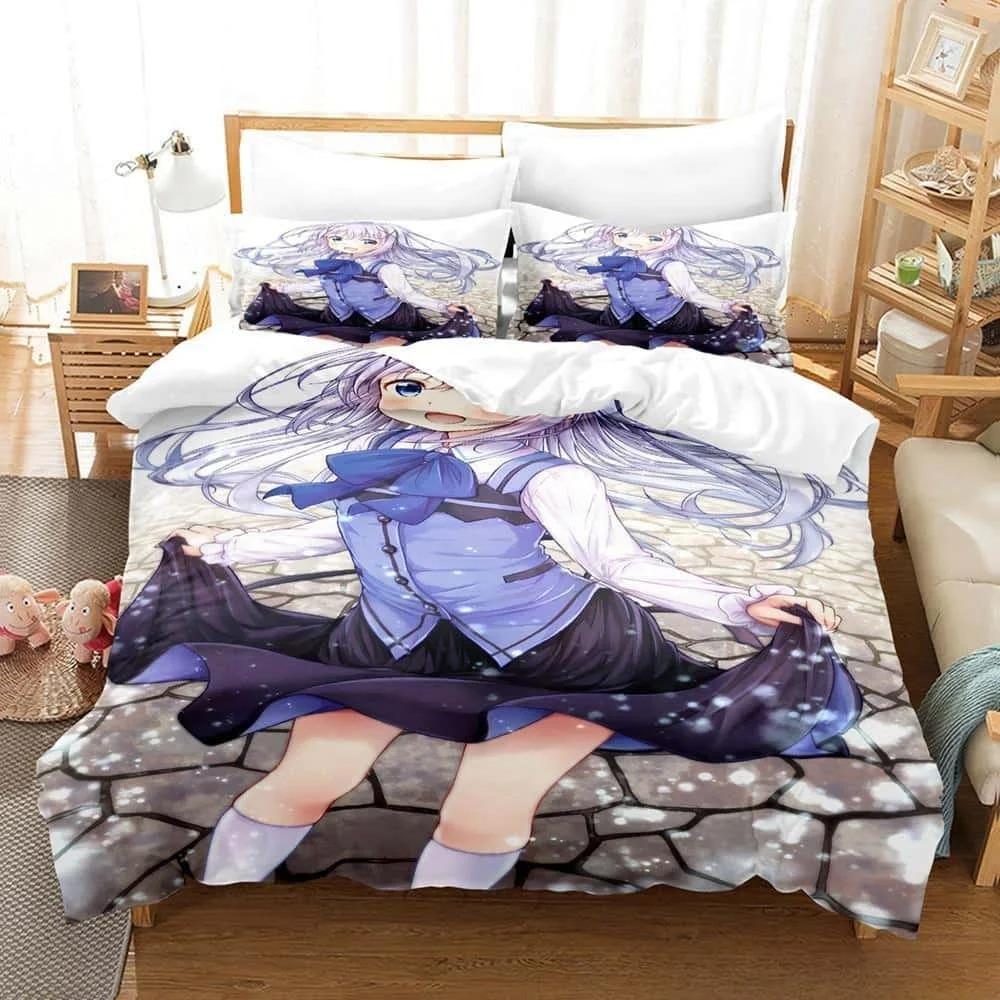 3D Print Anime Is the Order a Rabbit Bedding Set Single Twin Full Queen King Size Bed Set Adult Kid Bedroom Duvet Cover Sets