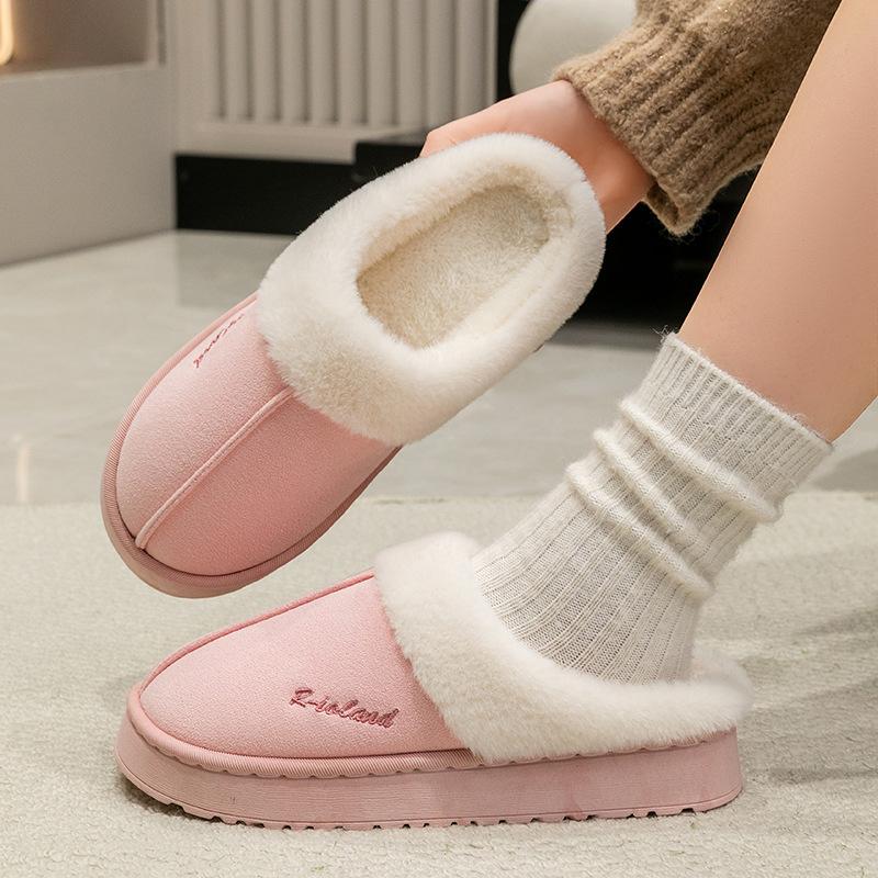 Cotton Slippers Autumn and Winter Indoor Home Dormitory Warm Wool Slippers Soft Sole Comfortable Velvet Shoes