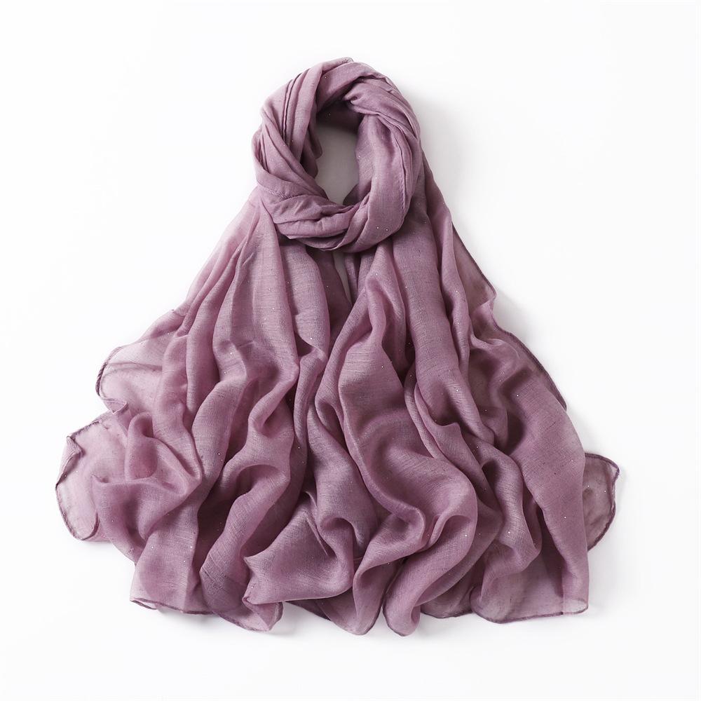 New Summer Shiny Voile Cotton Linen Women Scarf Girls Solid Sunscreen Thin Scarves Soft Foulard Shawl Casual Female Wrap Shawls